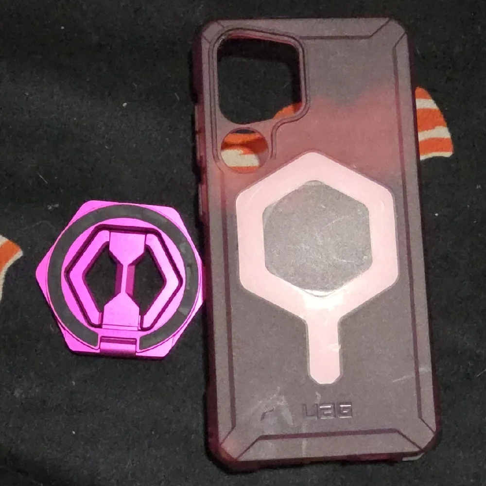Urban Armour Gear Pink Samsung Galaxy S25 Phone Case with Ring Stand
